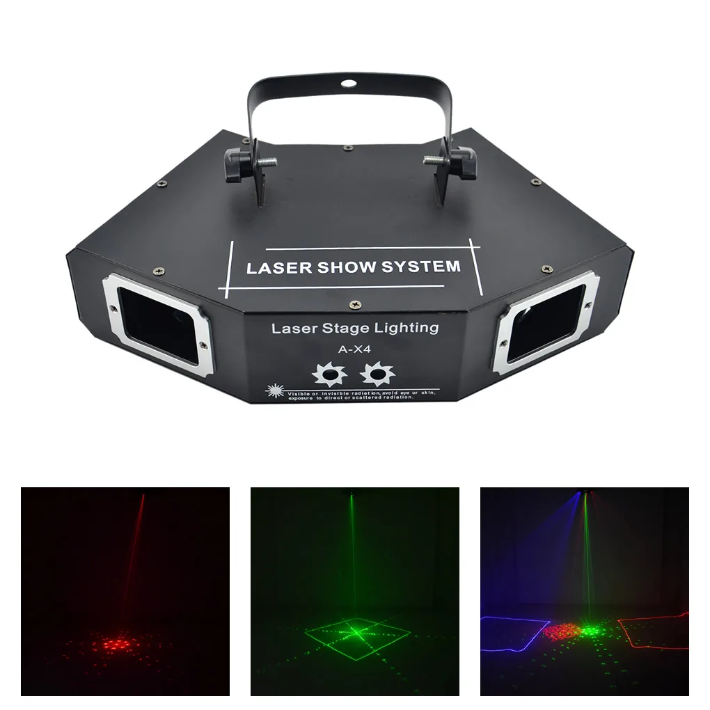 AUCD DMX 4 линзы красный зеленый синий RGB Полноцветный луч сетевой узор
