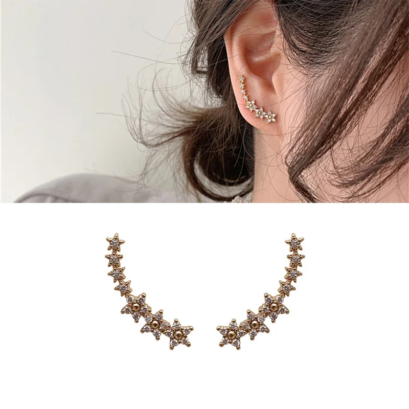 

2020 Latest Design Brand Five-pointed Star Minimalist Stud Earrings Temperament Trend Fashion Gifts Korean Women Jewelry Finsing