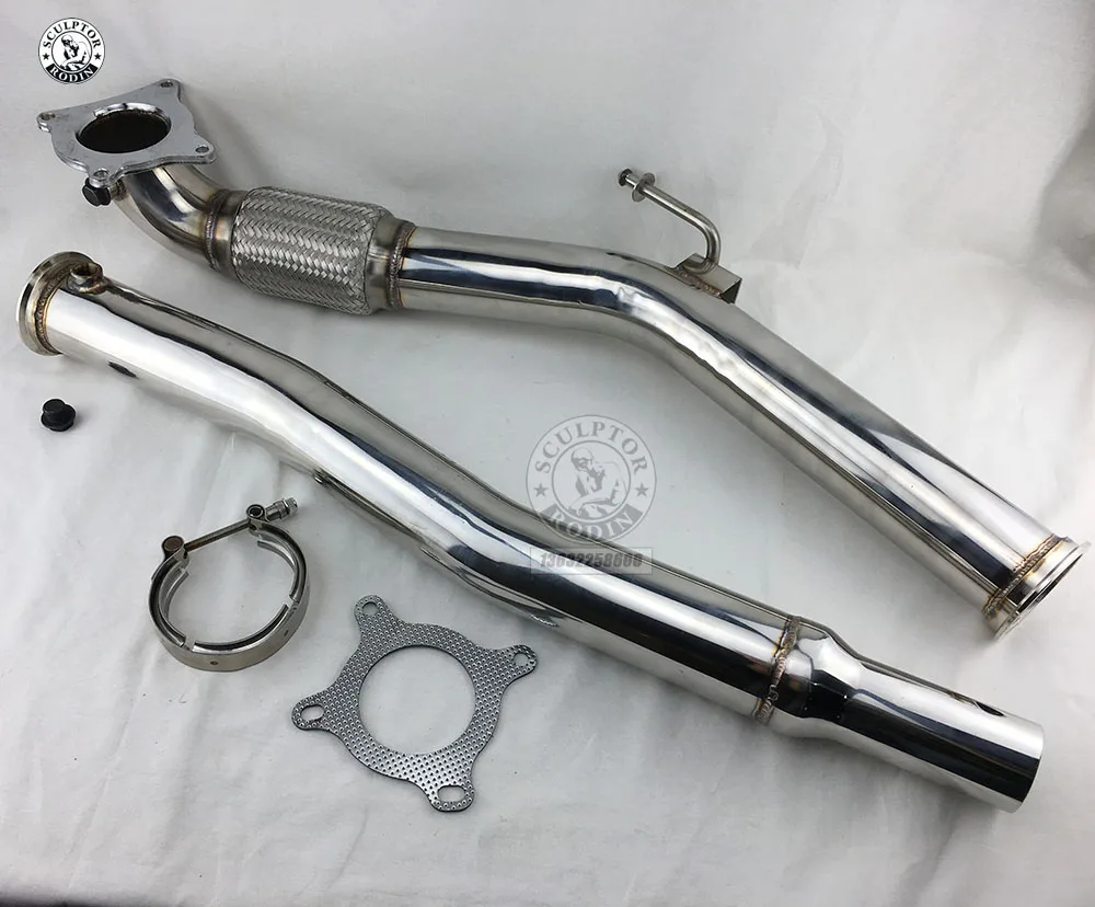 

Turbo Catless Downpipe Exhaust 2.0T Decat Cat delet RACING 3.0'' FOR AU A3 FSI /SEAT LEON FR CUPRA/ V W GOLF GT I 2.0 MK5 MK6