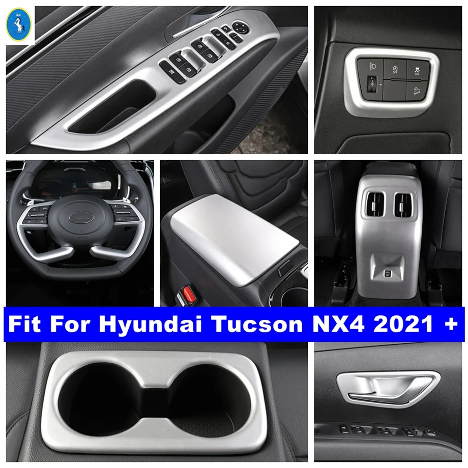 

Glass Switch / Headlight Switch / Water Cup Frame Cover Trim For Hyundai Tucson NX4 2021 - 2023 Car Matte Interior Accessories