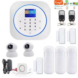 SmartYIBA Tuya wifi gsm охранная сигнализация DIY комплект домашняя комнатная камера безопасности дверь/окно беспроводной PIR сенсор работа с Alexa