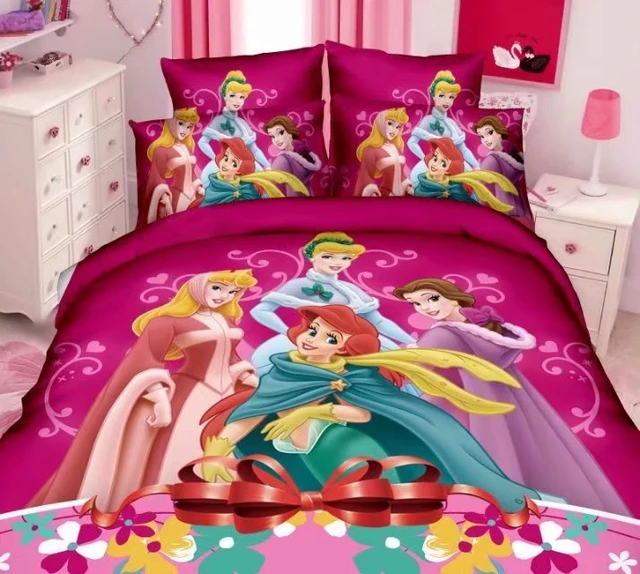 tuberculosis peligroso Girar Juego de ropa de cama de princesa Disney roja para niños, ropa de cama de  tamaño completo individual y doble, funda nórdica Jasmine Aurora, regalos,  2 piezas, 3 piezas _ - AliExpress Mobile