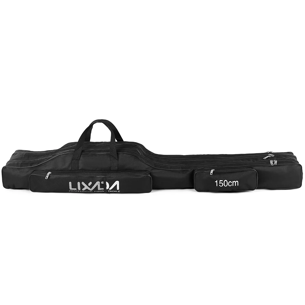 Lixada 130cm/150cm Three Layers Fishing Bag Portable Folding Fishing Rod Reel Tackle Tool Carry Case Carrier Travel Bag