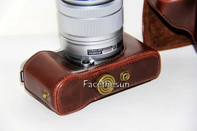 PU leather camera bag fuji -15