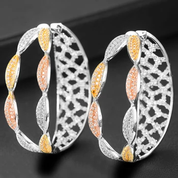 

GODKI 45mm Luxury Classic Statement Hoop Earring For Women Wedding Geometry Full Mirco Cubic Zircon Nigerian Hoop Earrings