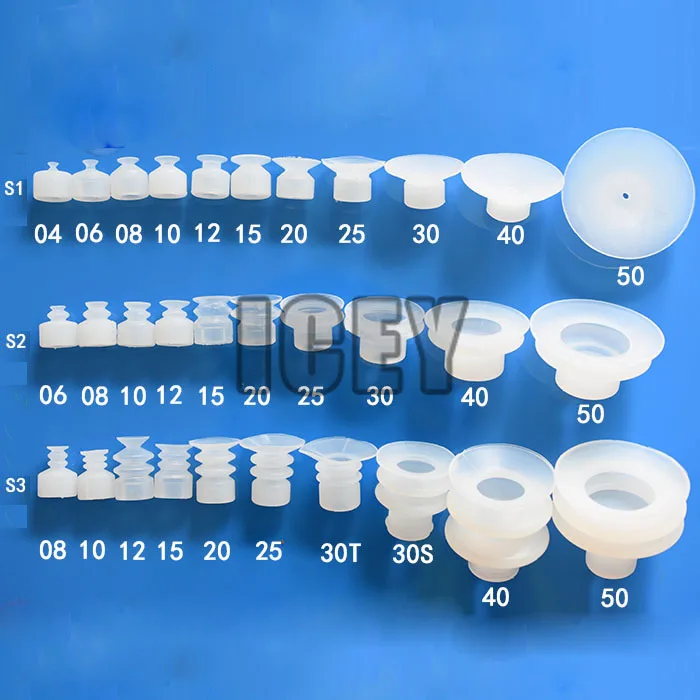 Ventosa Silicone Bocal Vácuo Industrial Gel de Sílica Otário Poderoso Robô Acessórios