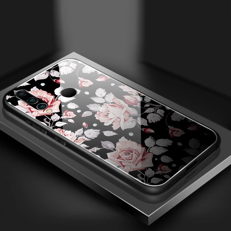Задняя крышка для huawei Enjoy 9s чехол из закаленного стекла Mate20 Lite Pro Nova 2 3i 4 P Smart+ P20 P30 Honor Play Painted цветение Fundas