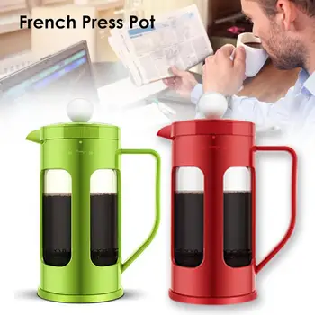 

French Press Coffee Tea Brewer 1000ML Coffee Pot Coffee Maker Kettle Plastic Glass Coffee Strainer Pot Drinkware for Home Office