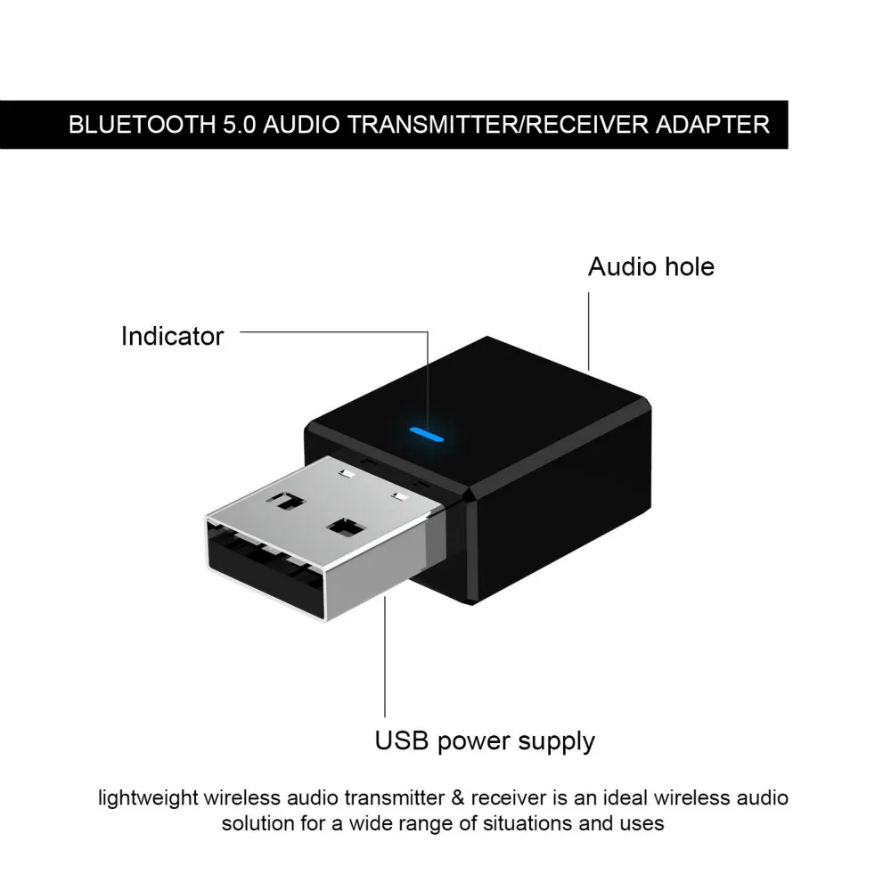 Bluetooth 5,0 приемник передатчик 2 в 1 беспроводной адаптер автомобильный громкой связи беспроводной AUX аудио музыкальный приемник адаптер