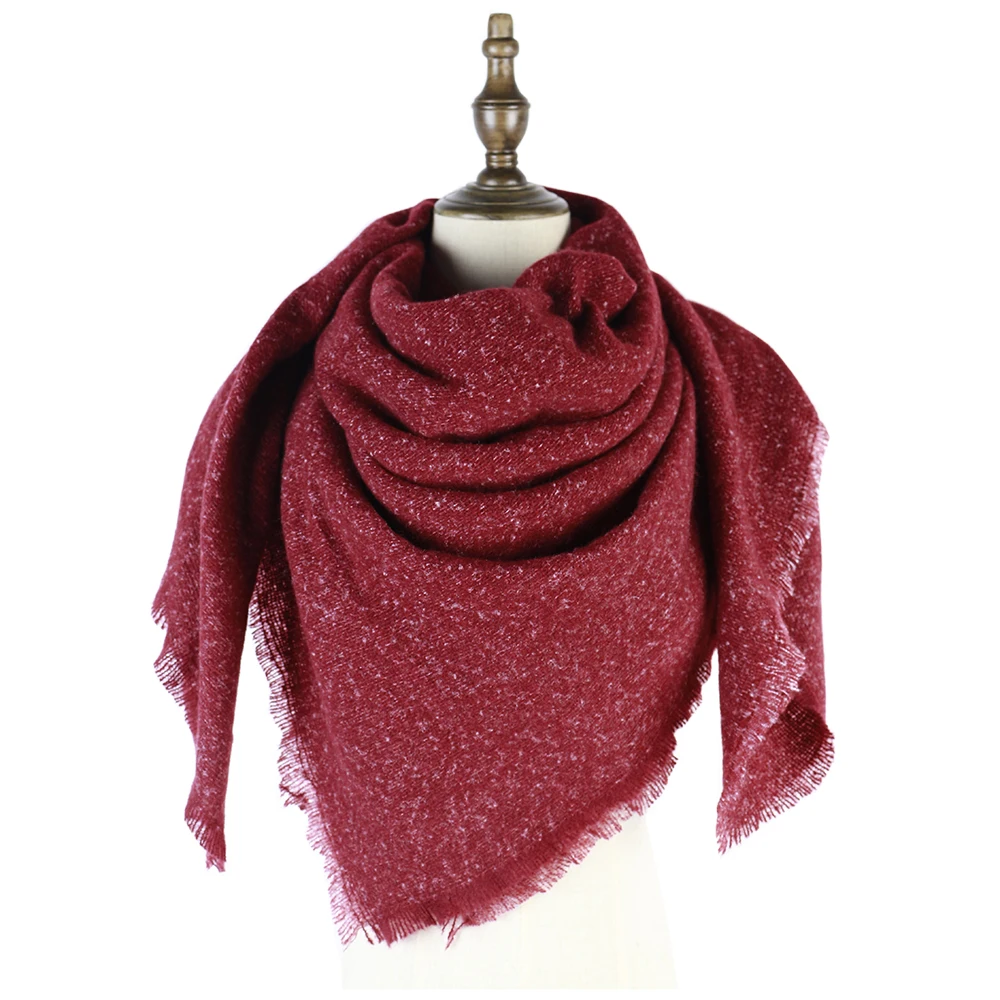 130cm wine red Квадратный шарф простой теплый мягкий материал большие накидки обертывания зимние шали 130 см большой палантин, одеяло echarpes шарфы пончо - Цвет: 130cm wine red