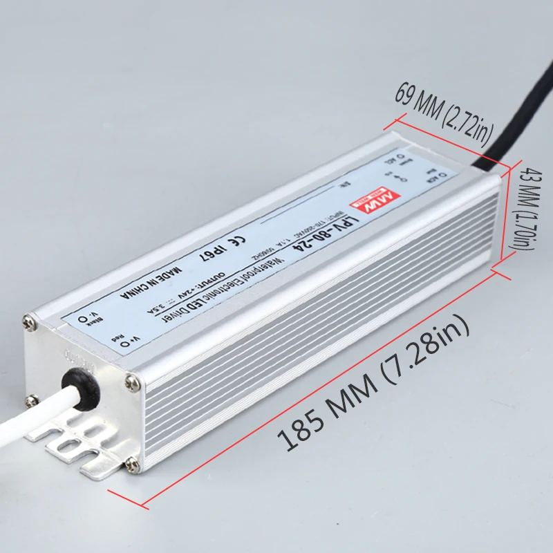 80 Вт водонепроницаемый переключатель питания 12v24v блок питания Пылезащитный Водонепроницаемый непромокаемый открытый 80 Вт трансформатор LPV80W