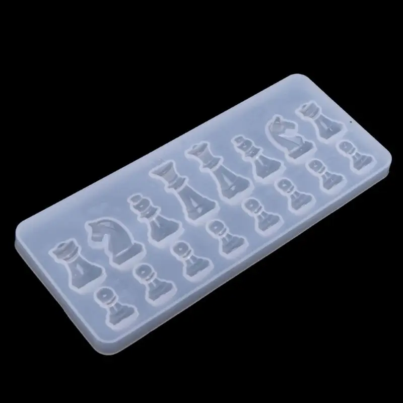Смола литья формы набор Garloy, 2 шт 3D шахматы прозрачные силиконовые формы для изготовления 517F