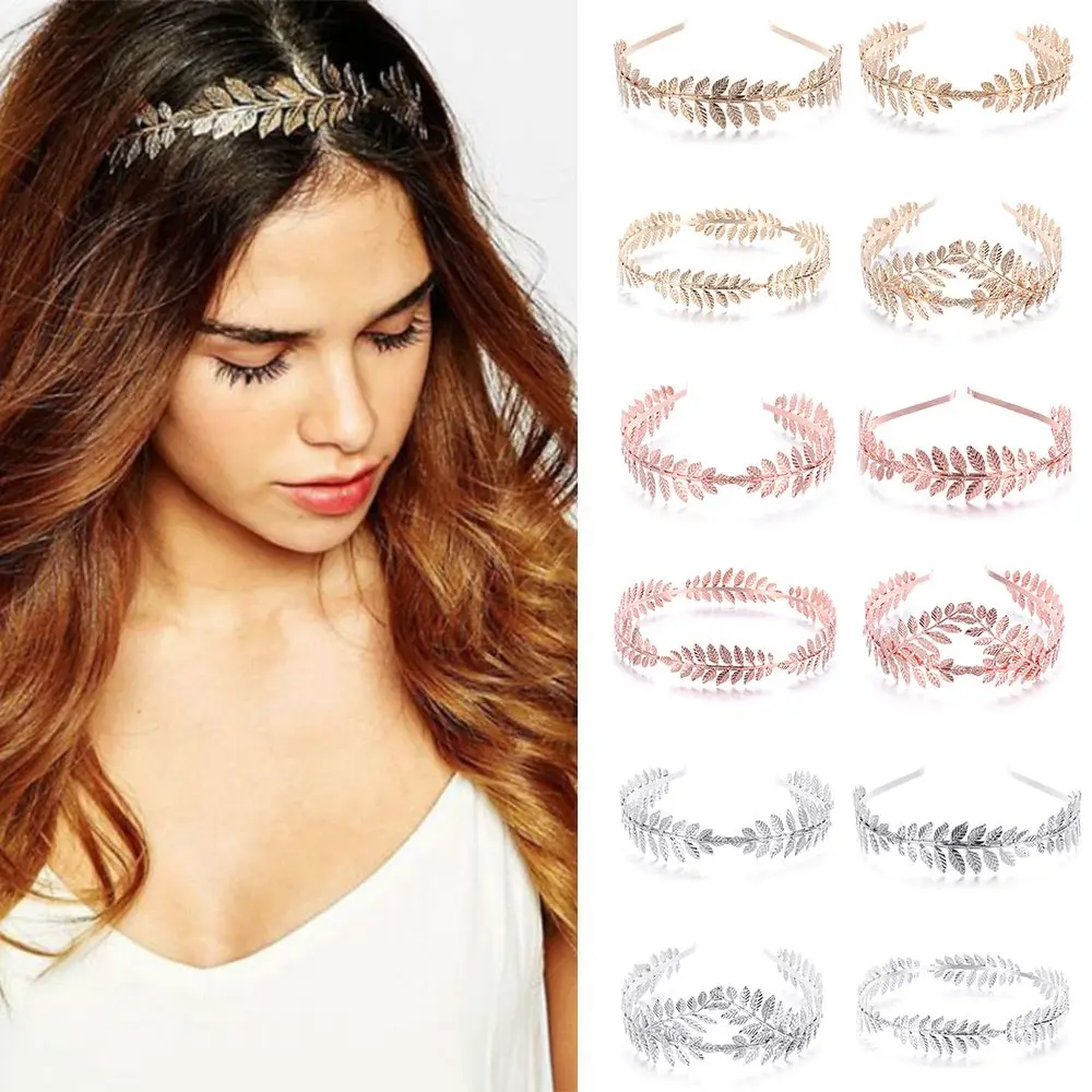 

Tiara Jewelry Hair Bands Combs Bride Headbands Wedding Hair Crown Leaves Hair Hoop Gold Leaves Wreath