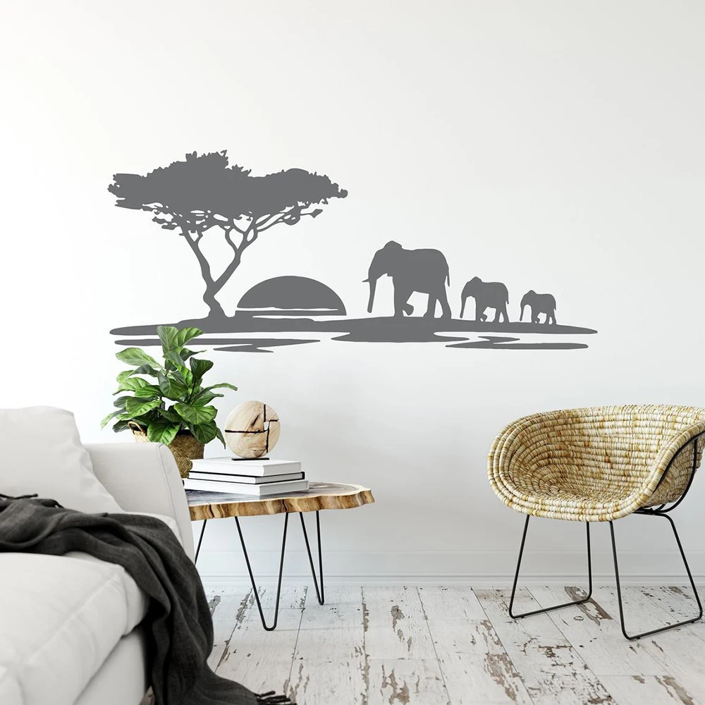 Large elephant tree Wall Stickers living room UK   SH56 