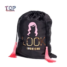 Индивидуальный Логотип 30x40 см сумки волос пучок атласная телескопическая веревка упаковка сумка для женщин расширение/расширение упаковки