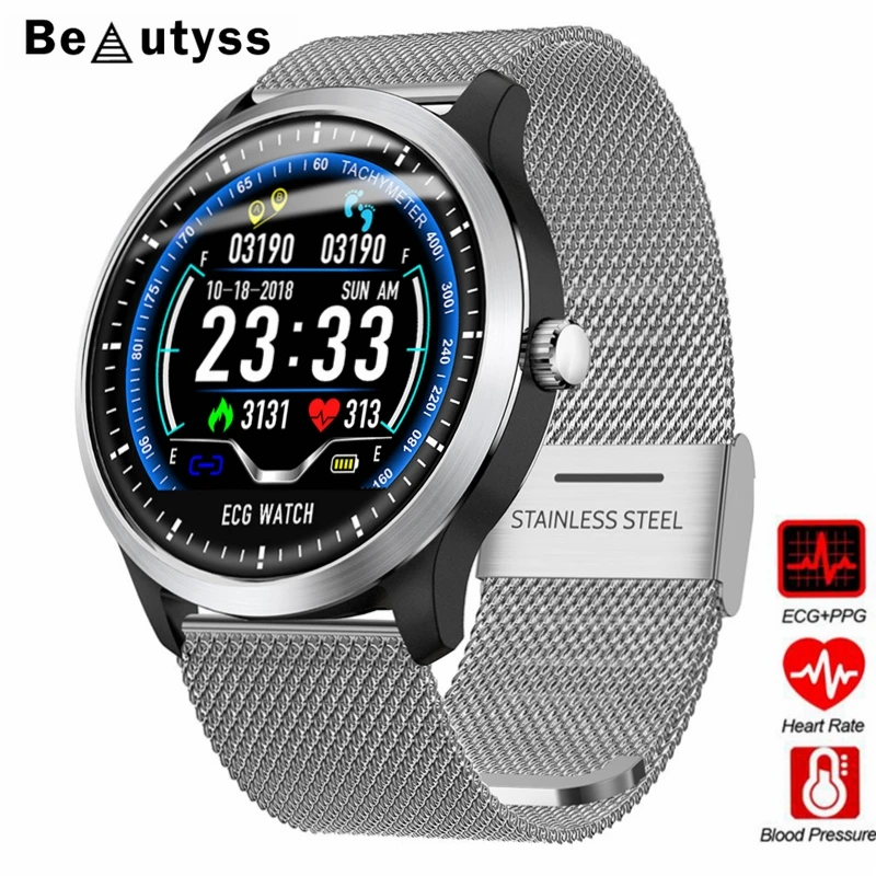Смарт часы Beautyss N58 ECG PPG с электрокардиографом ЭКГ дисплеем Холтер монитор