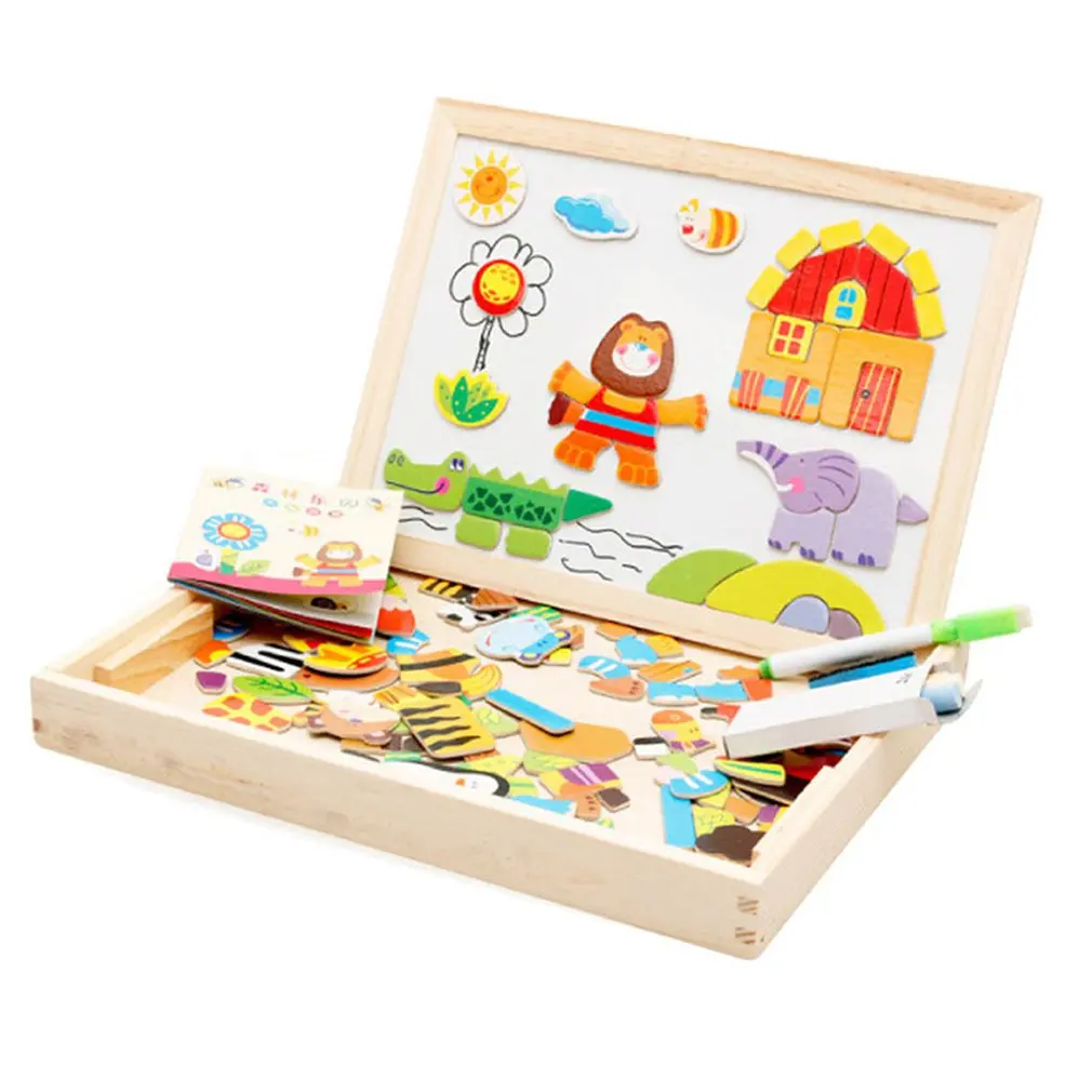 Child Happy Magnetic Spelling Wooden Children Double-Sided Drawing Board 0-3 Years Old Enlightenment Educational Toy