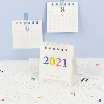 

2021 Rainbow Mini Desk Calendar Dual Daily Schedule Agenda Schedule Organizer Schedule Monthly Planner Calendar Table R7B8