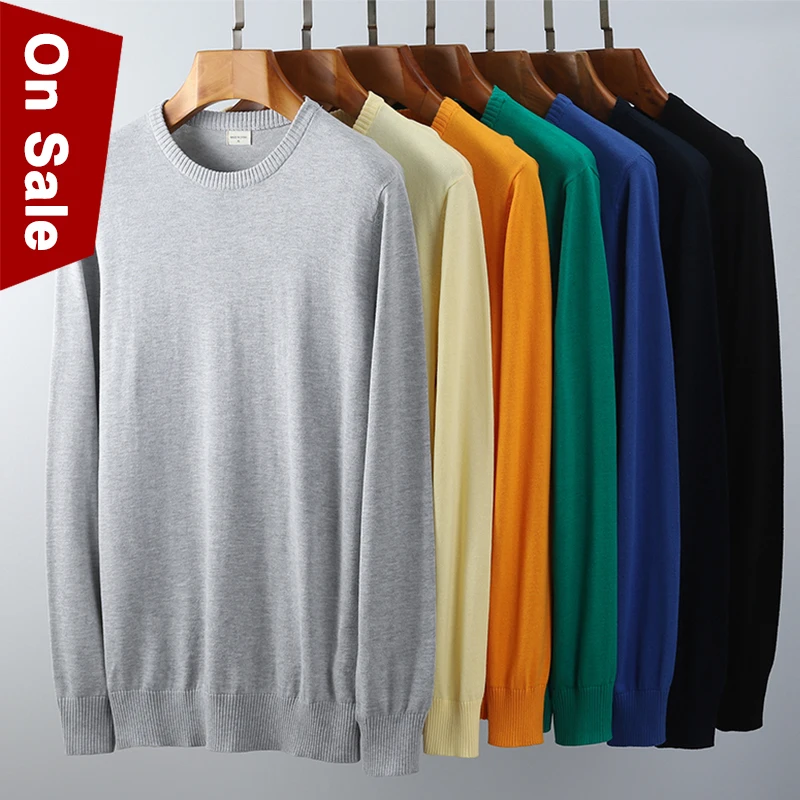 Suéteres de talla grande para hombre, Jersey de algodón liso, ropa interior, Jersey ajustado, 6XL, 5XL, otoño, primavera e invierno