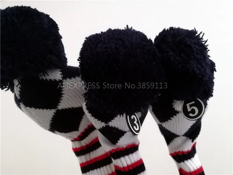 Новые вязаные Pom Golf Driver деревянные головные уборы#1#3#5 фарватерные леса пылезащитные Чехлы для клюшек для гольфа 3 шт./лот 2 цвета