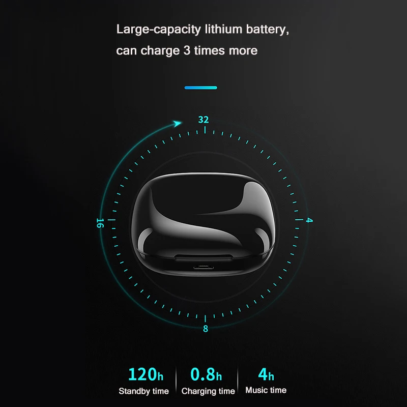 Wireless Headphones Bluetooth 5 0 Earphone With Microphone Stereo Headset Digital Display Touch Control Earbuds In ear Earphones