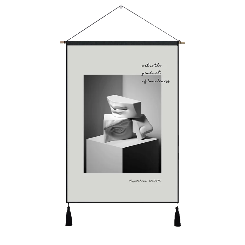 45X32cm Италия ренессанс Давид скульптура винтажная висячая ткань хлопок линия живопись плакат домашний Декор настенный гобелен подарок - Цвет: 45X32cm