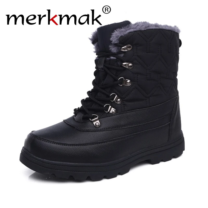 

Winter British leather men Mid-Calf boots warm cotton boots retro trend Army boots outdoor safety boots large size work men boot