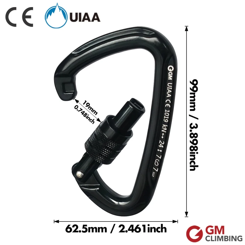 GM CLIMBING 30kN Micro Rotator Climbing Rope Swivel and 24kN D Locking Carabiner for Climbing Arborist Backyard Swing