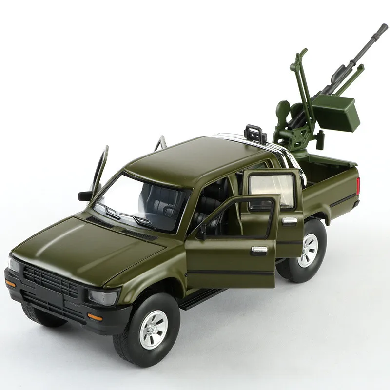 Горячая Распродажа 1:32 Hailax armed pickup модель сплава, моделирование детского звука и света внедорожные модели игрушки - Цвет: Армейский зеленый