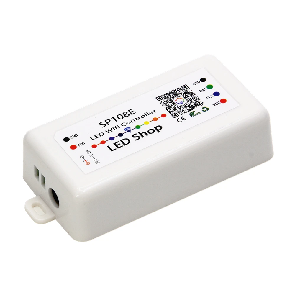 SP108E светодиодный Wi-Fi магический контроллер WS2812B WS2813 и т. Д. Светодиодная лента Модуль светильник Smart APP Беспроводное управление IOS 10/Android 4,4 DC5-24V