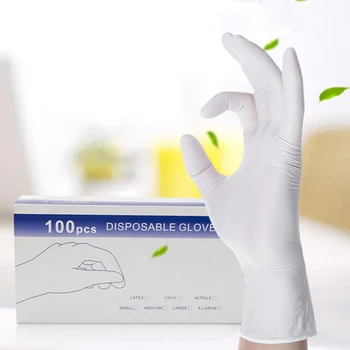 

100pcs guantes desechables Disposable Latex Medical Gloves Universal Cleaning Work Finger Gloves Latex Protective Home Food