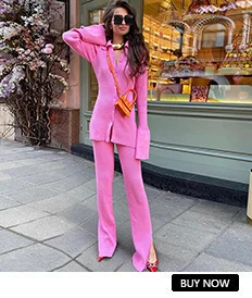 Free Shipping Casual Autumn Loose Knit Sweater Set Fashion Zip Lapel Long Sleeve Pullover Sweater & Straight Pants Two-piece Set