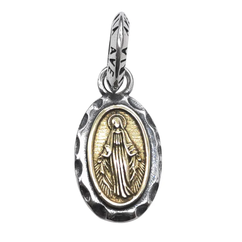 Miraculous Medal charm sterling silver fits Pandora Catholic