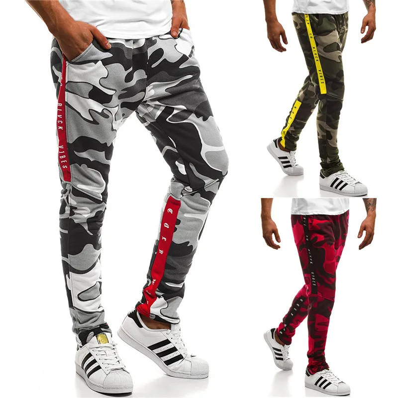 

European Version of Fitness Thickened Camouflage Print Men's Sweatpants 1815-K73-F45