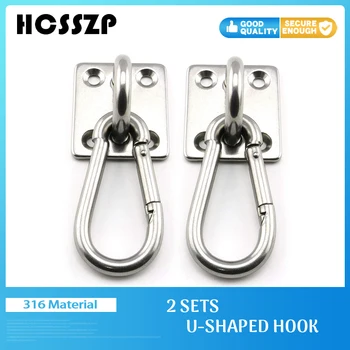 

Stainless Steel Suspended Ceiling Wall Mount U-Shaped Hooks Heavy Duty Multi-Function Hammock Hook Yoga swing Chair Metal Base