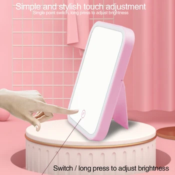 

Touch Screen Interior Design Table Mirror Mirror Lamp Folding Luminous Bathroom Cosmetic Beauty Portable Mirrors LED Lighted