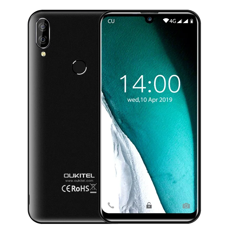OUKITEL 4G LTE мобильный телефон C16 Pro 5,71 дюймов Android 9,0 19:9 мобильный телефон с каплями воды MT6761P Quad 3 Гб ram 32 Гб rom смартфон - Цвет: Black