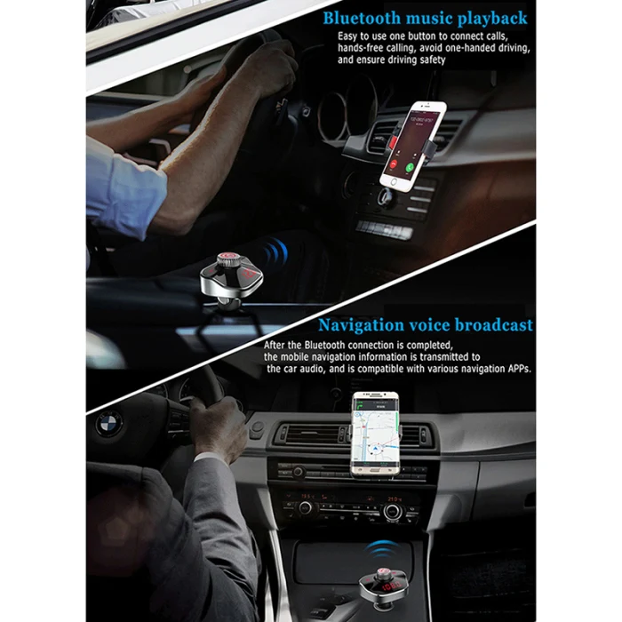 Bluetooth 4,2 FM передатчик Handsfree автомобильный комплект двойной USB зарядное устройство аудио приемник музыкальный плеер LHB99