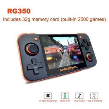 

New Retro Game RG350 Video Game Handheld Game Console 3.5 Inch TF IPS Game PS1 64 MINI 3.5 Bit Screen 350 Player inch 16G+3 B7W4