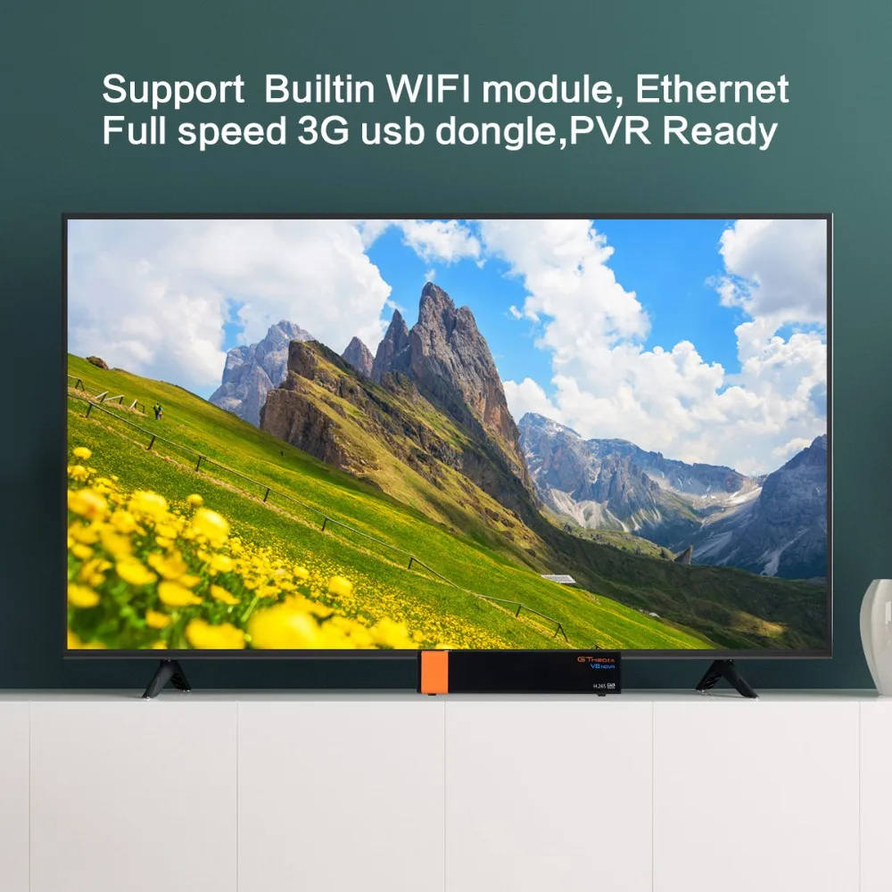 GTMedia V8 Nova DVB S2 H.265 декодер спутниковый ресивер+ 1 год CCcam 7 cline встроенный wifi AVS цифровой ТВ-приставка