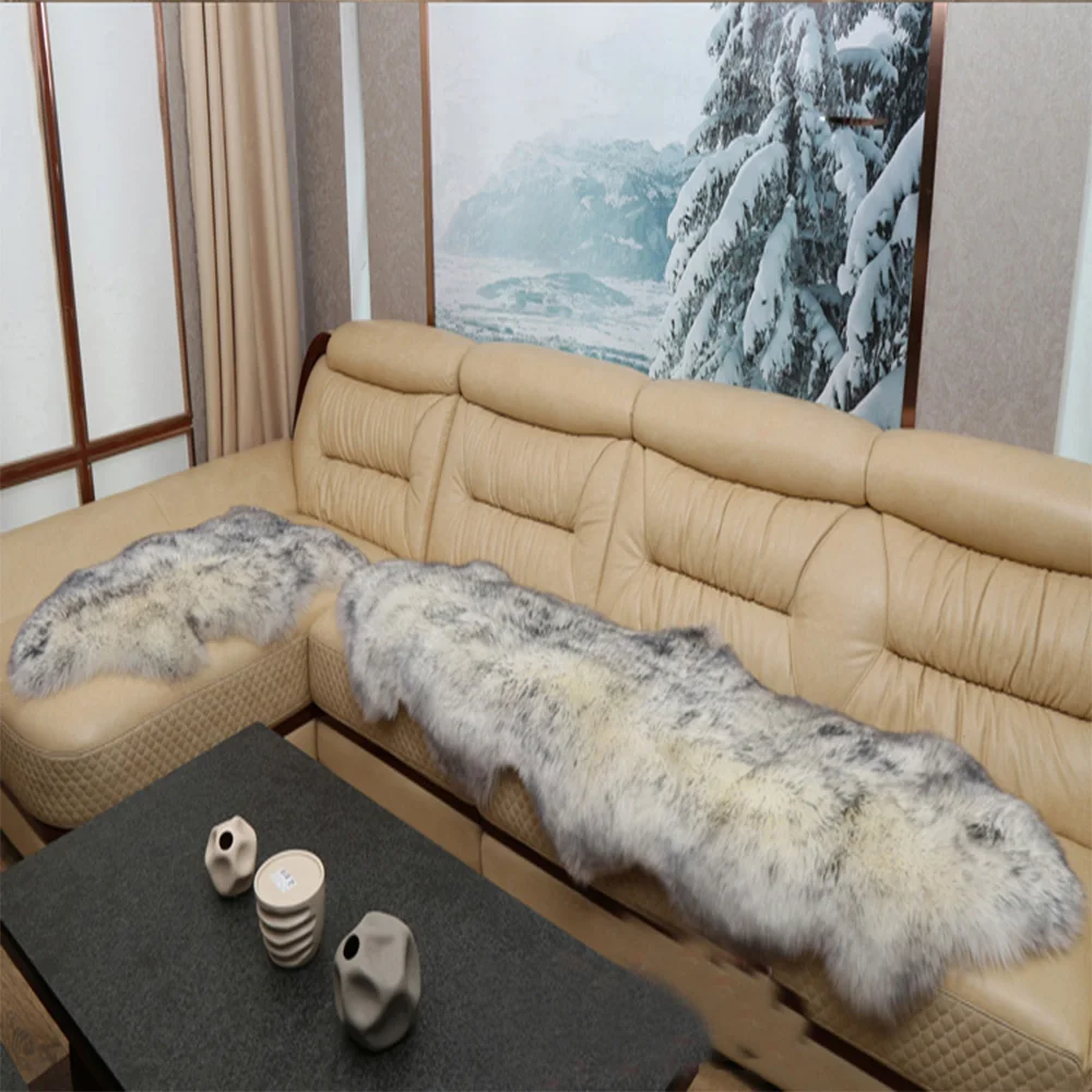 Long Wool Natural Sheepskin Bedroom Rug 6