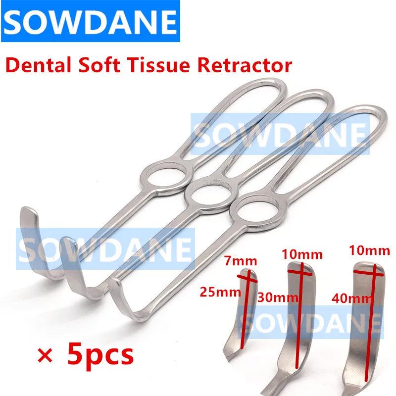

5pieces Dental Implant Soft Tissue Retractor Cheek Retractor Tissue Surgery Retractors Stainless Steel Surgical Instruments