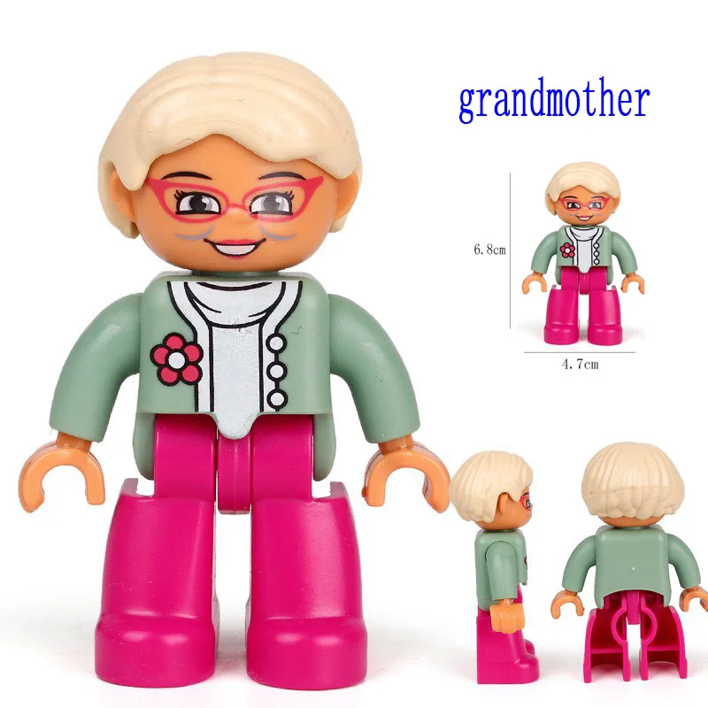 Hot Sale legoing Duplo Figures farm Action Figures Compatible Blocks With family police Building Blocks Education Toys For Baby