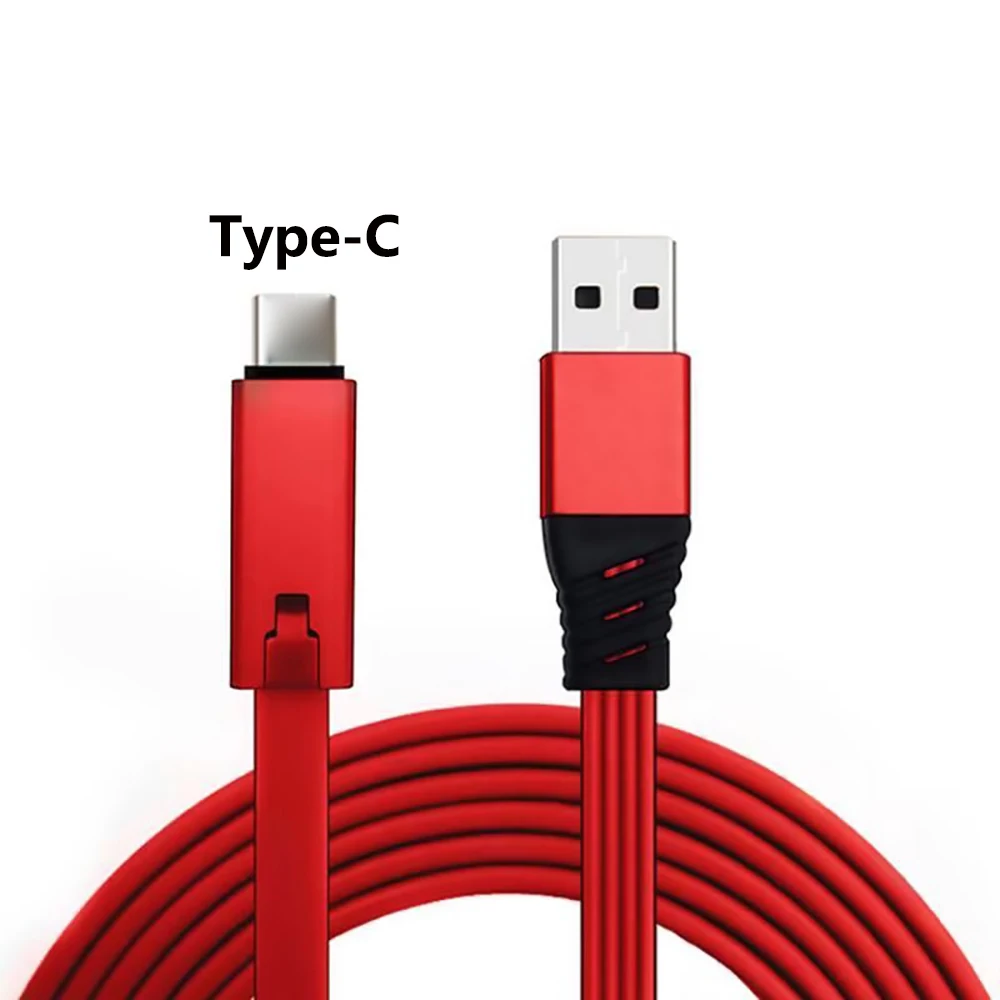 Регулируемый USB кабель для IPhone TypeC Micro USB Can Repair Cable 1,5 m Repair and Recycle Renewable Charging Adapter Cable - Цвет: Red Type-C