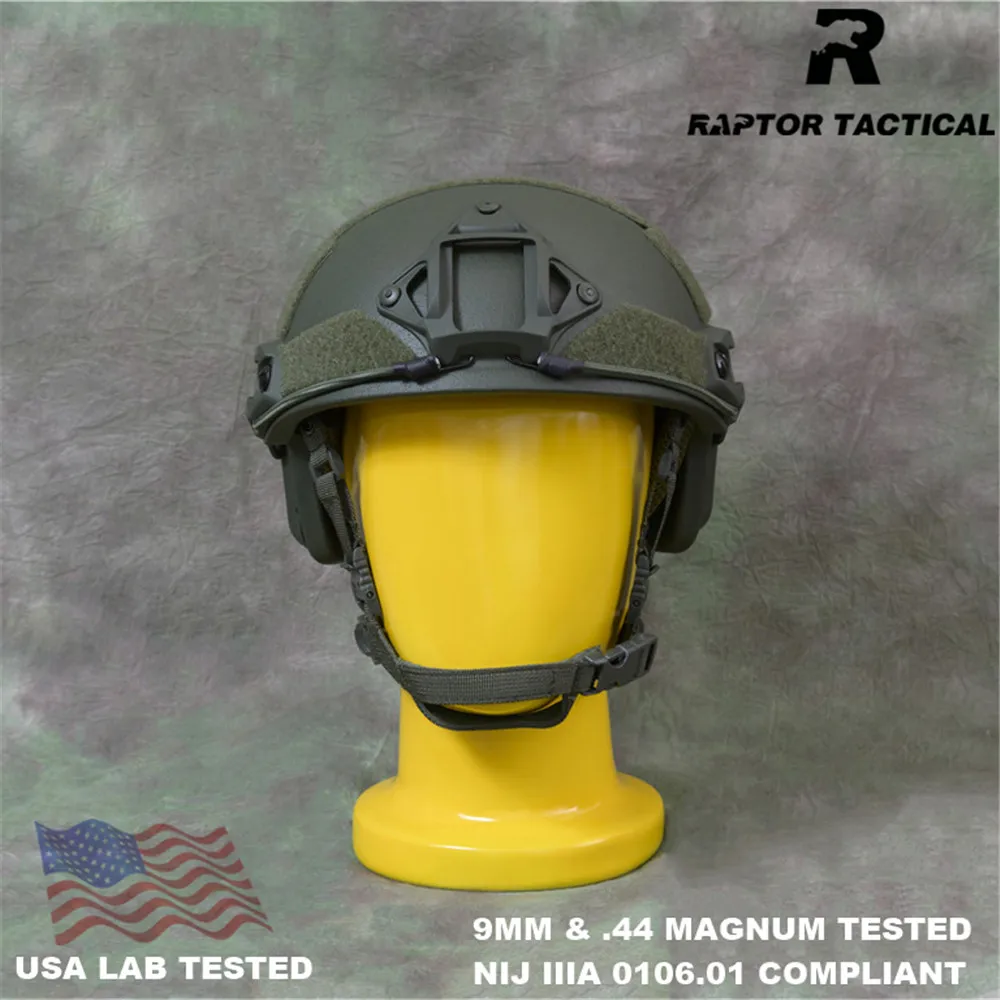 Raptor NIJ IIIA-casco de combate a prueba de balas, UHMWPE, corte alto, militar, protección de seguridad