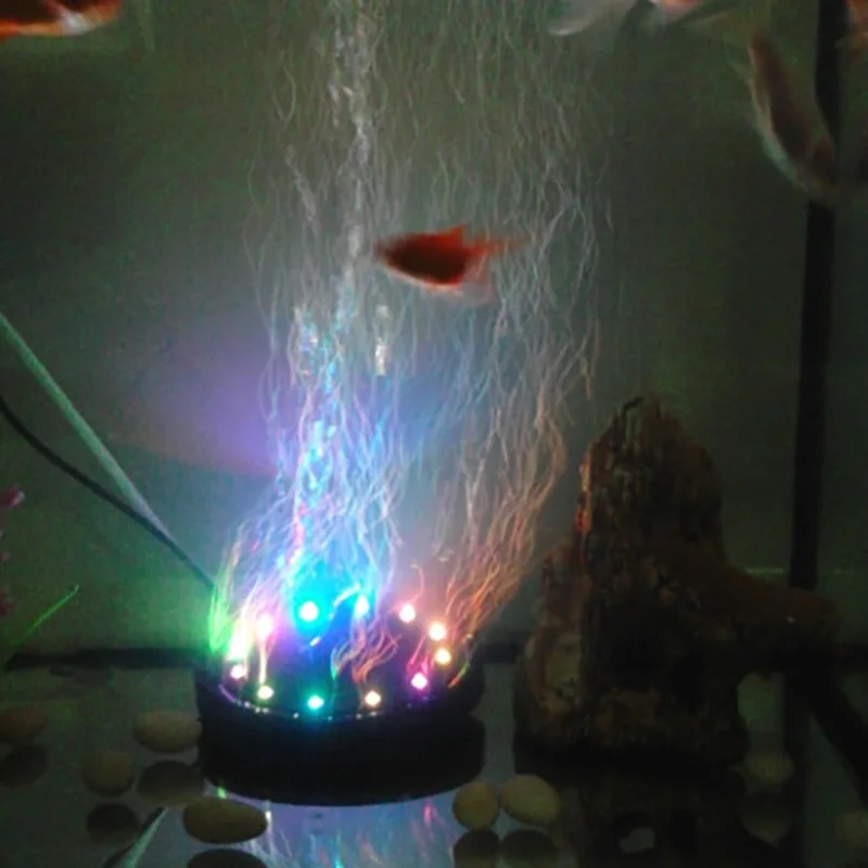 

Waterproof LED Light Multi Color Fish Tank Lamp Submersible Mini Aquarium Lights Bubble Aeration Disc lighting