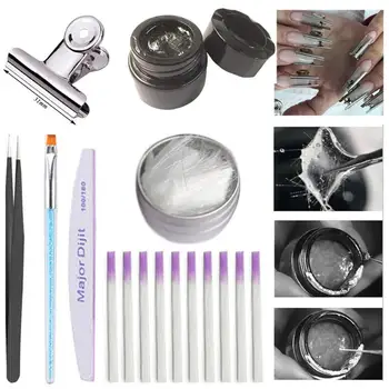

Nail Extension Set Nail Glass Fiber Tweezers Transparent Clip Uv Lamp Gel Nail Polish Base Top Coat Nail Art Kit
