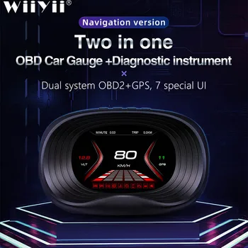 

WiiYii P20 HUD OBD2 Head Up Display car GPS gauge navigation Digital Speedometer Projector Turbo Oil Temp car Electronic