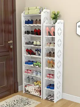 

Simple door mini shoe rack home multi-function simple space multi-layer bathroom dust-proof shoe cabinet