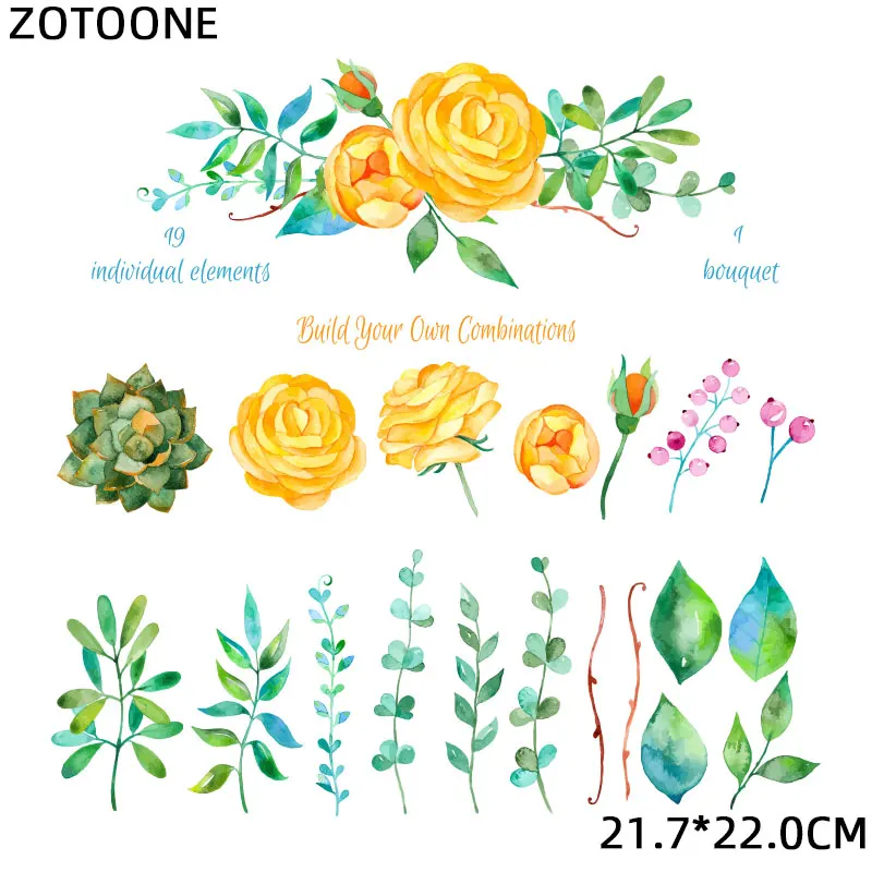 Flower Patch Iron-on Transfers for Clothing Thermoadhesive Patches Daisy Stickers Diy Flex Fusible Transfer Appliques Stripes